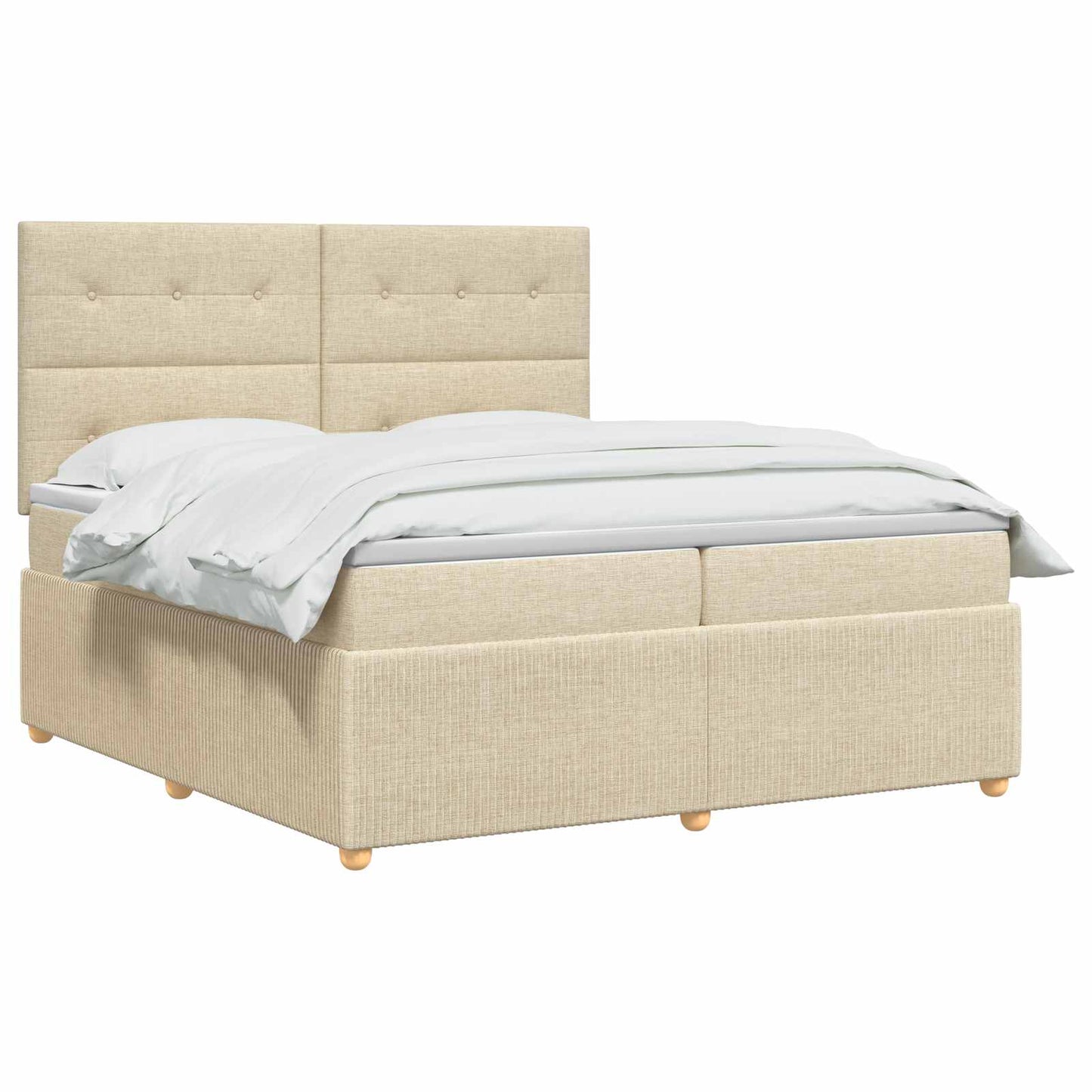 Boxspringbett mit Matratze Creme 140 x 200 cm Stoff