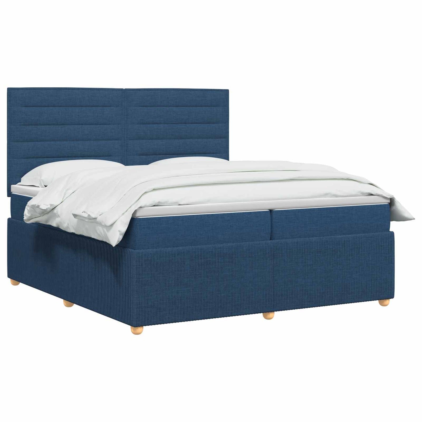 Boxspringbett mit Matratze mit Kopfteil Blau 140 x 200 cm Stoff