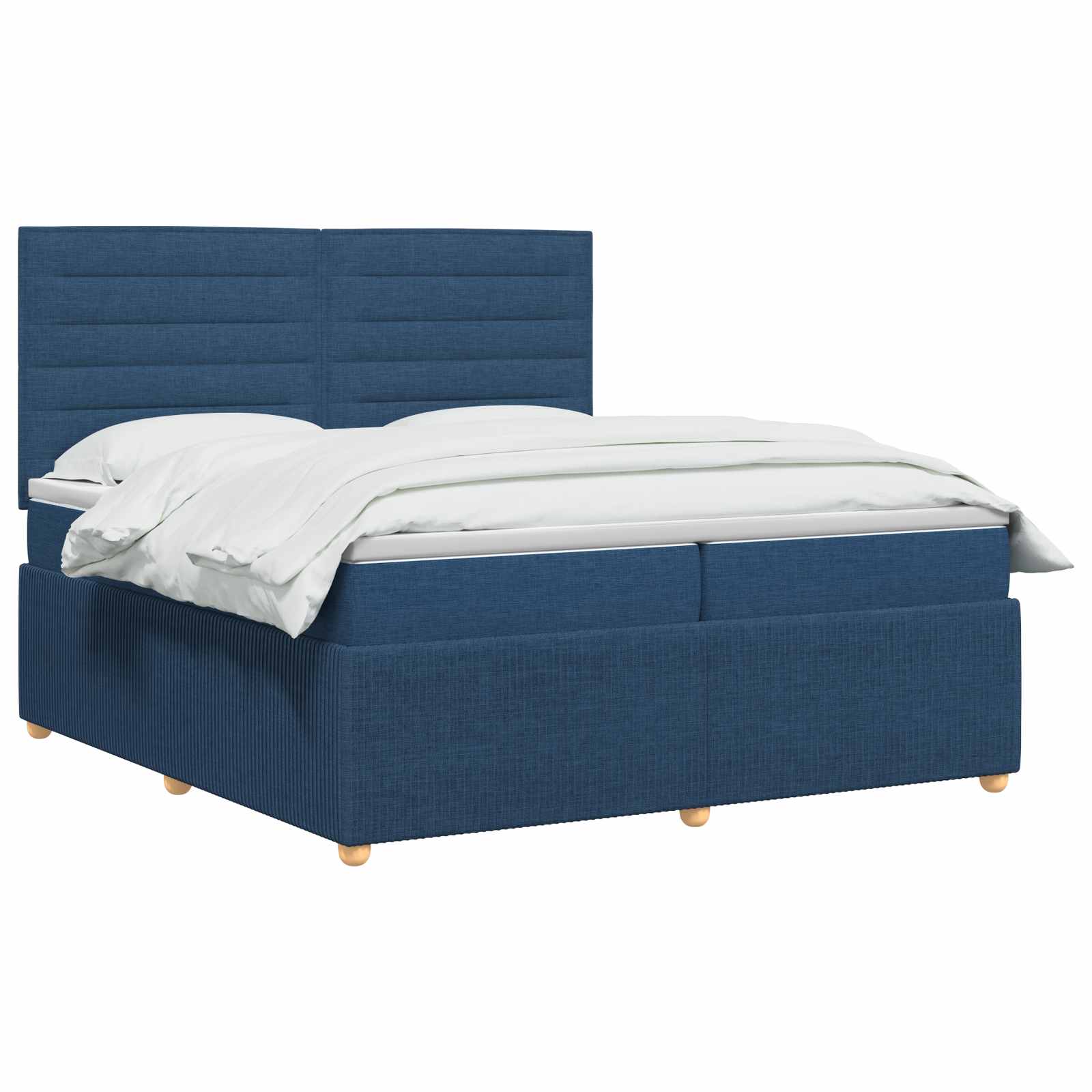 Boxspringbett mit Matratze mit Kopfteil Blau 140 x 200 cm Stoff