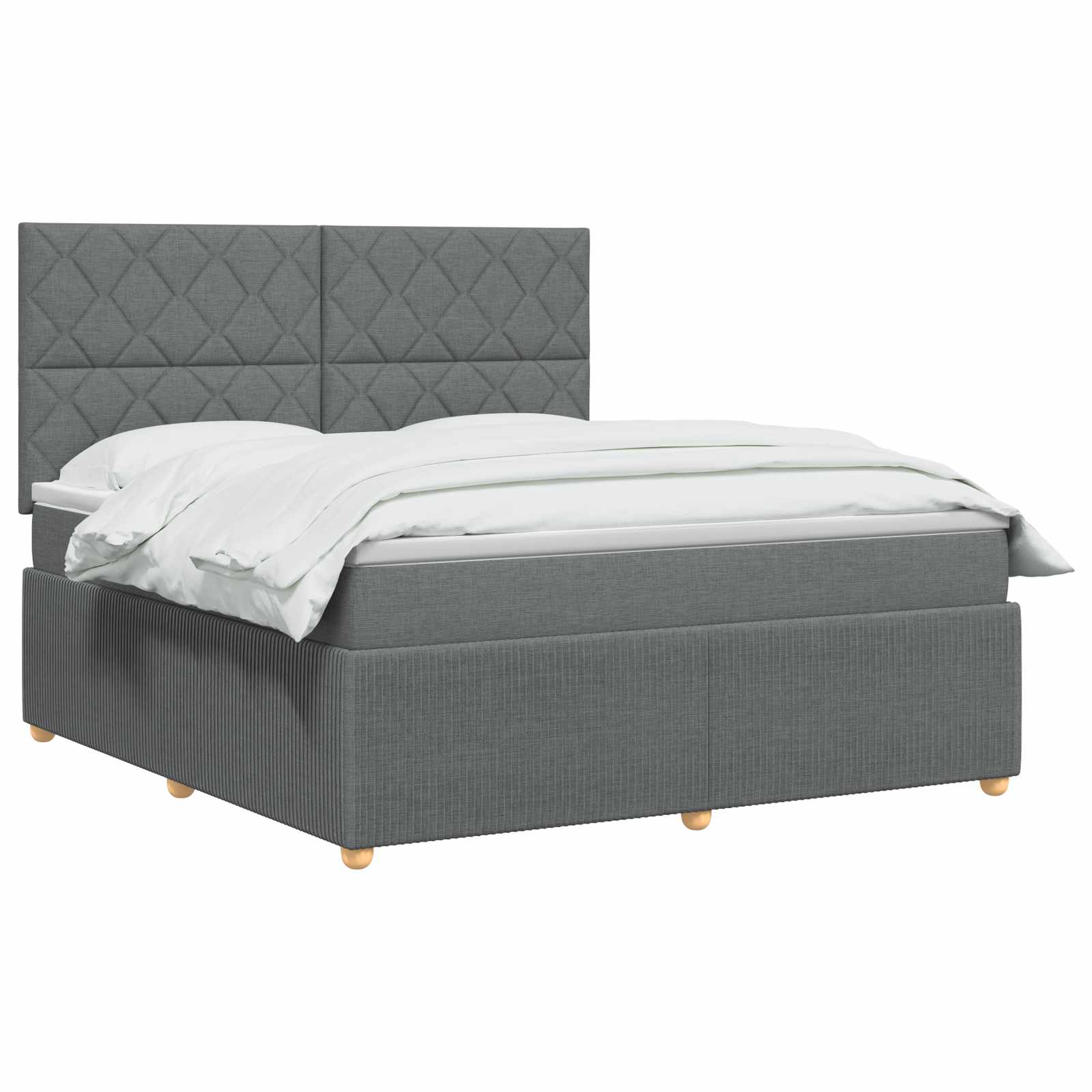 Boxspringbett mit Matratze Dunkelgrau 140 x 200 cm Stoff