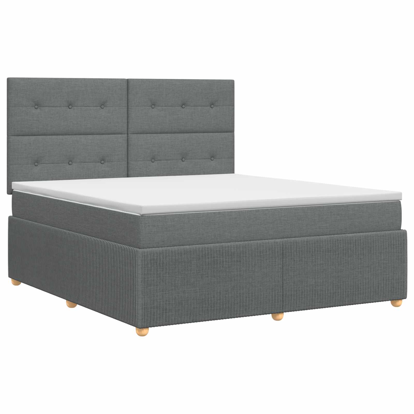 Boxspringbett mit Matratze Dunkelgrau 160 x 200 cm Stoff