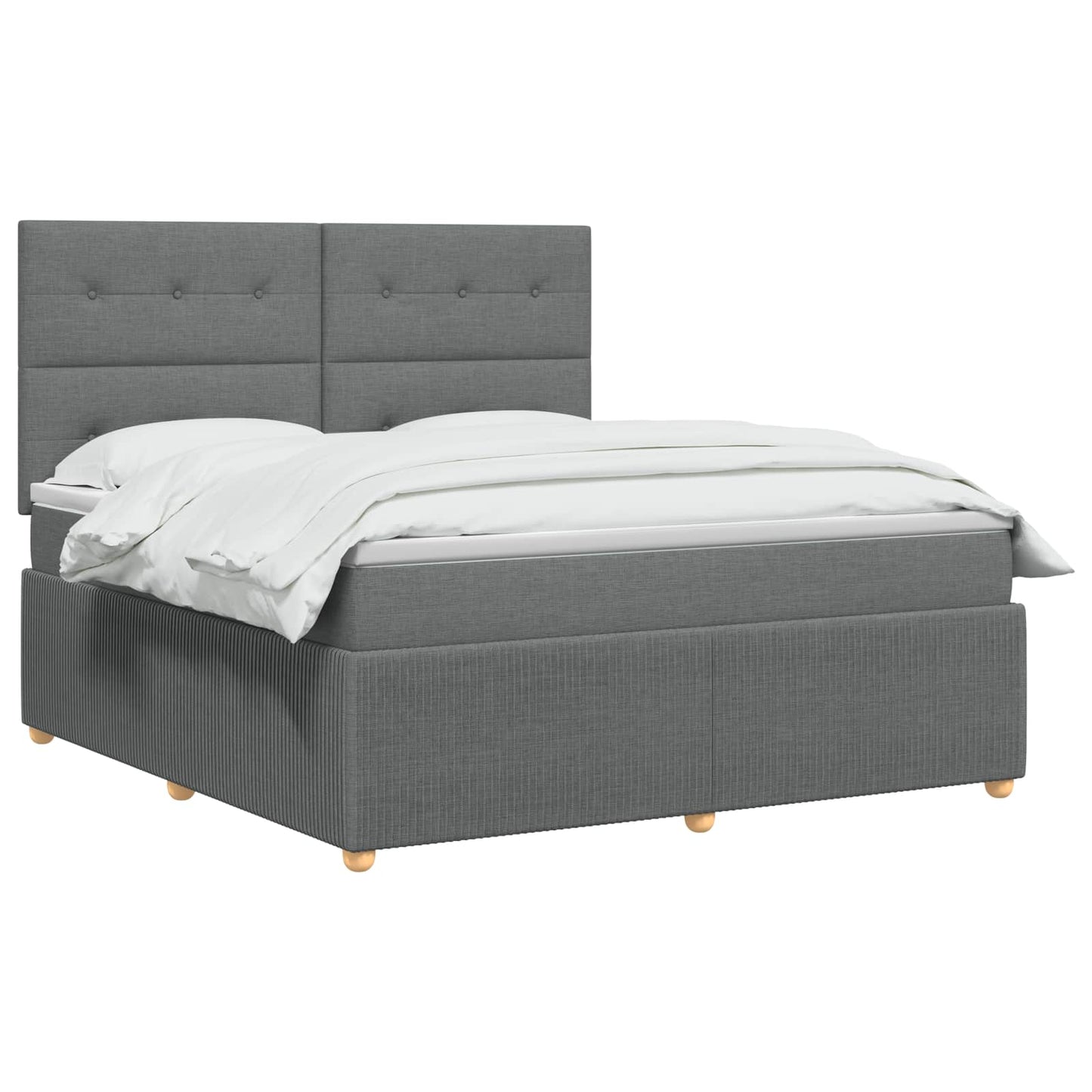 Boxspringbett mit Matratze Dunkelgrau 160 x 200 cm Stoff
