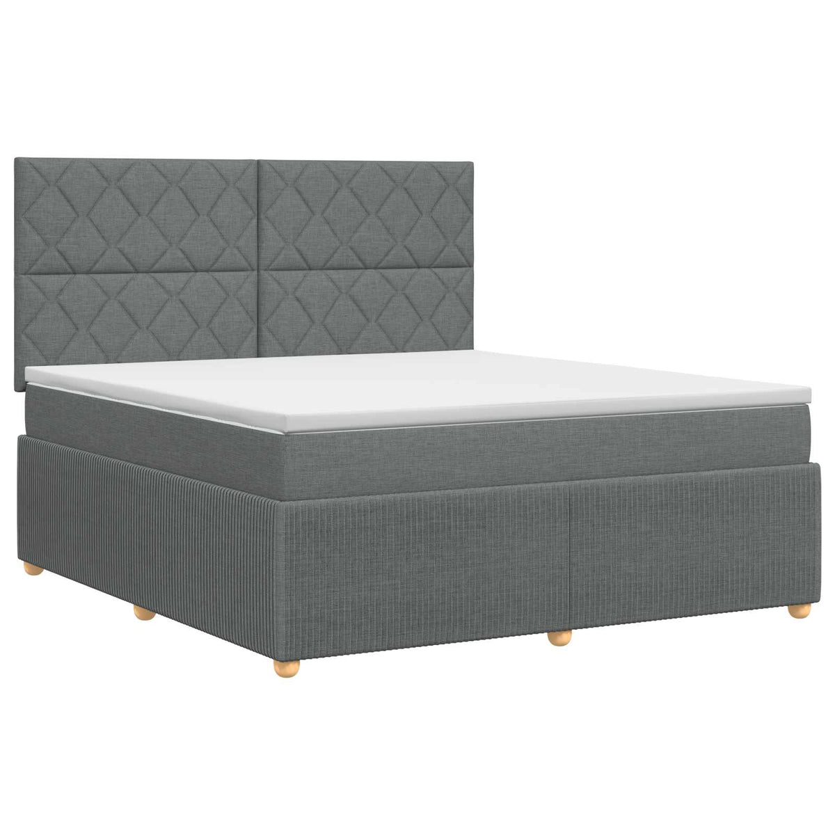 Boxspringbett mit Matratze Dunkelgrau 160 x 200 cm Stoff