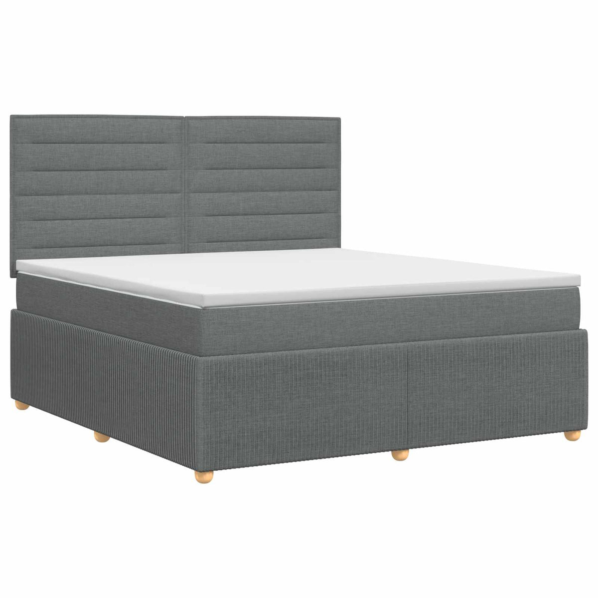 Boxspringbett mit Matratze Dunkelgrau 180 x 200 cm Stoff