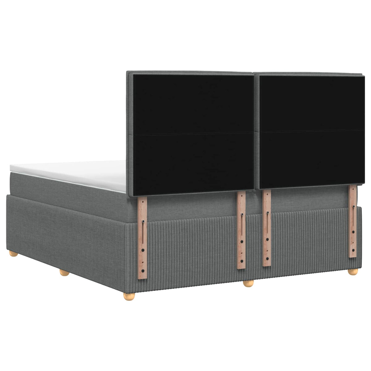 Boxspringbett mit Matratze Dunkelgrau 180 x 200 cm Stoff