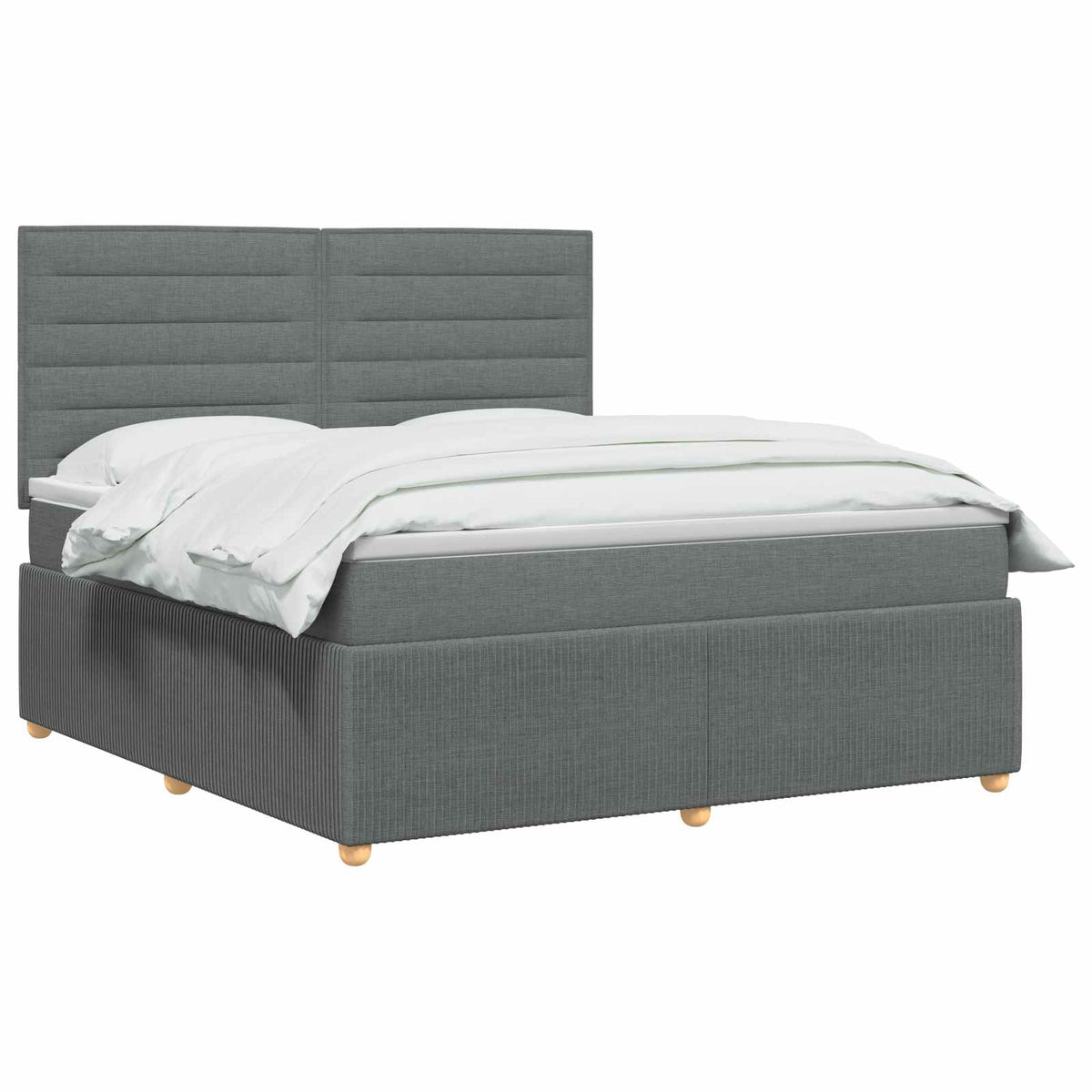 Boxspringbett mit Matratze Dunkelgrau 180 x 200 cm Stoff