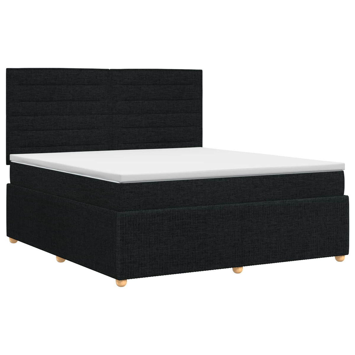 Boxspringbett mit Matratze Schwarz 180 x 200 cm Stoff