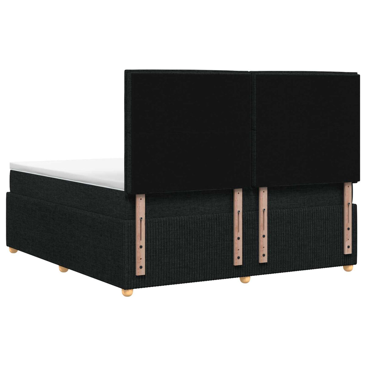 Boxspringbett mit Matratze Schwarz 180 x 200 cm Stoff