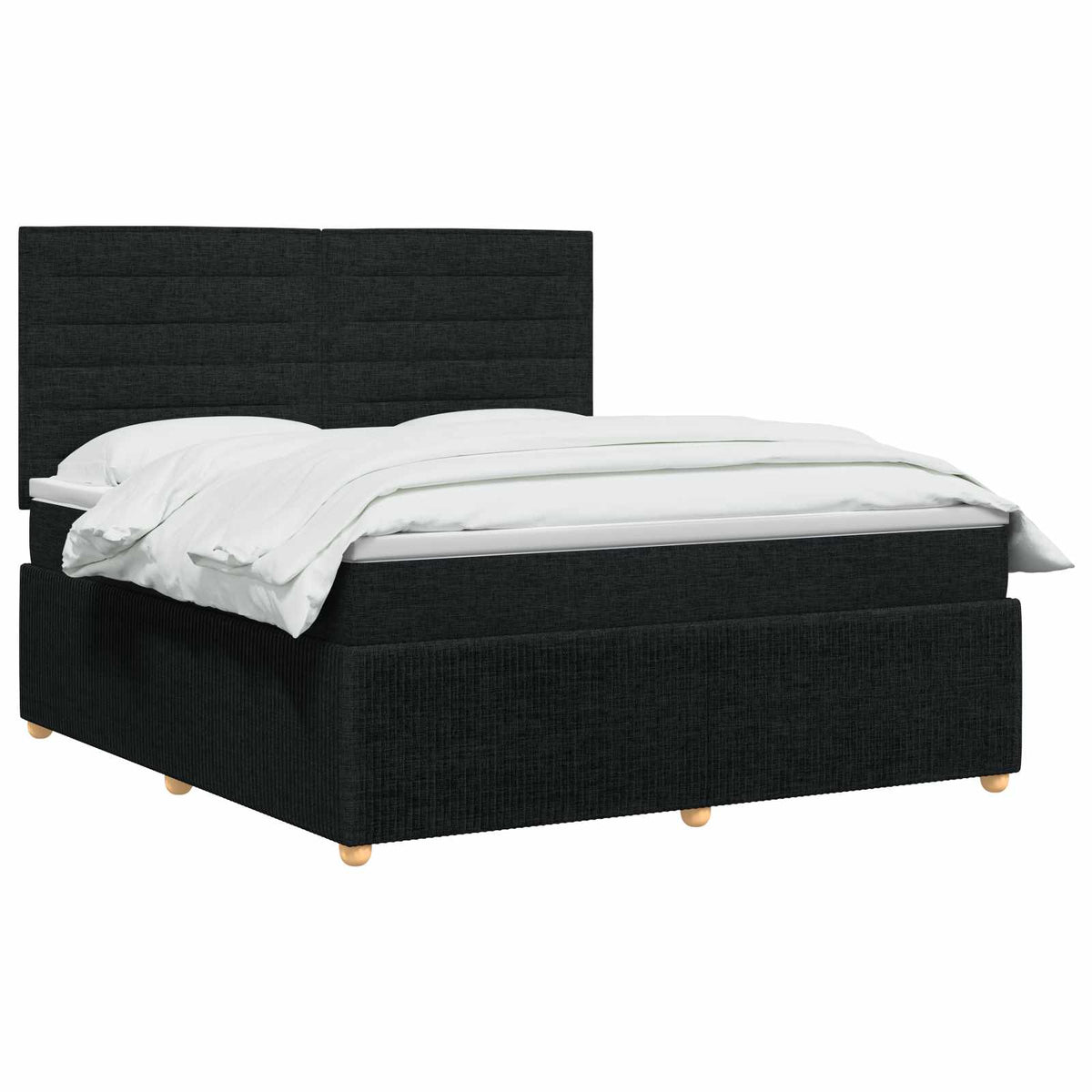Boxspringbett mit Matratze Schwarz 180 x 200 cm Stoff