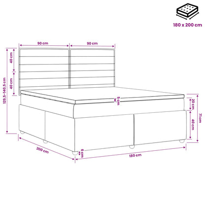 Boxspringbett mit Matratze Schwarz 180 x 200 cm Stoff