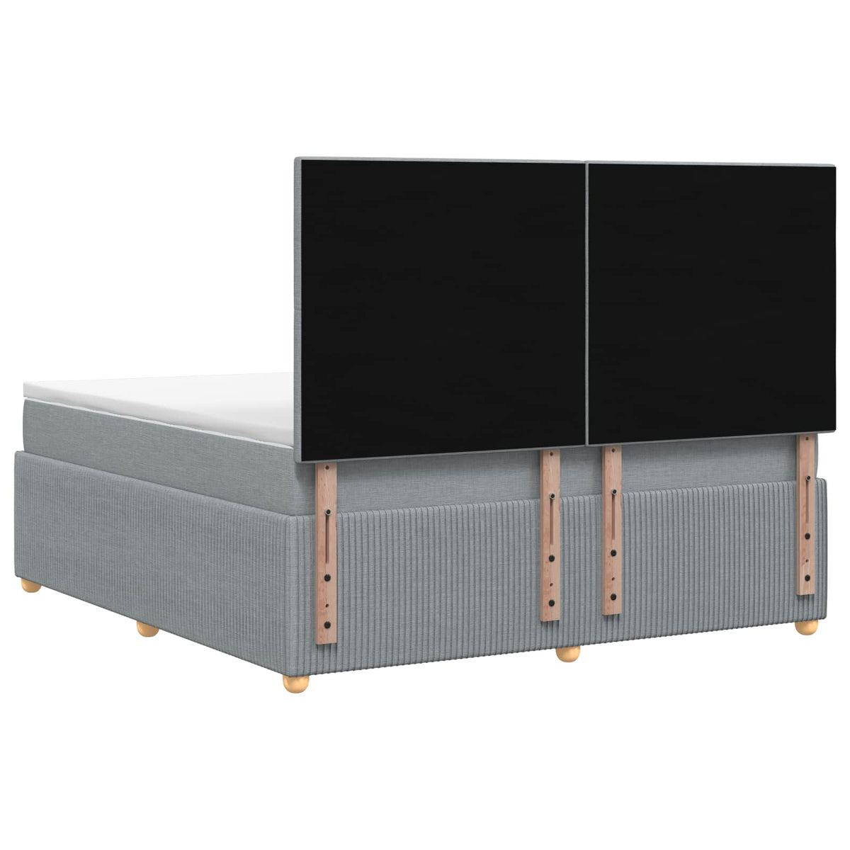 Boxspringbett mit Matratze Hellgrau 180 x 200 cm Stoff