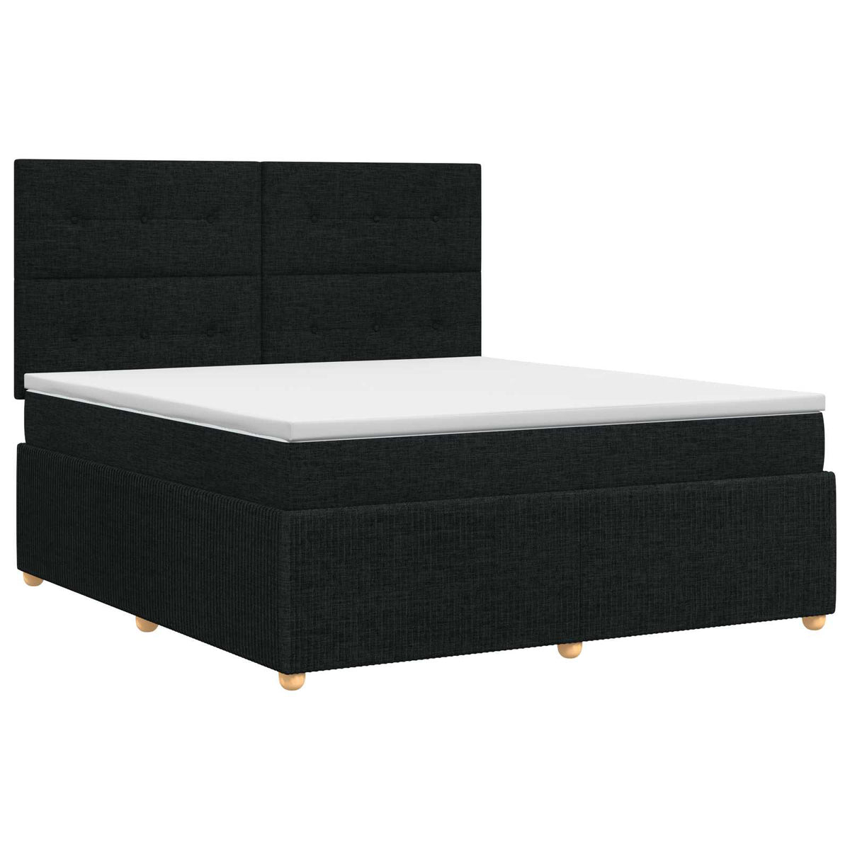 Boxspringbett mit Matratze Schwarz 180 x 200 cm Stoff