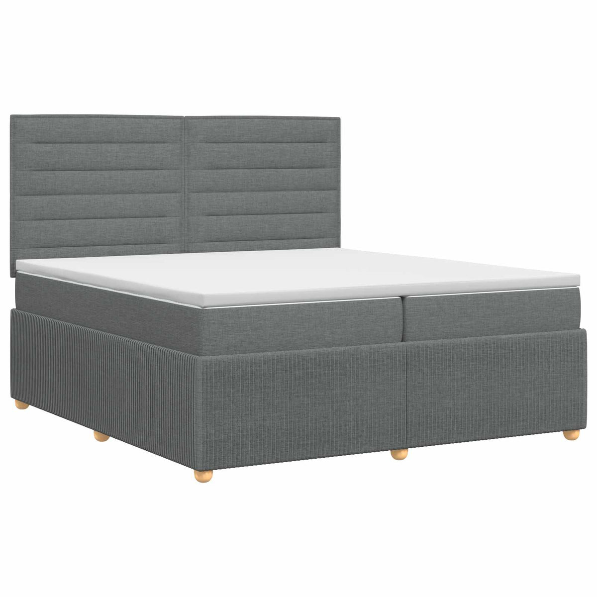 Boxspringbett mit Matratze Dunkelgrau 200 x 200 cm Stoff