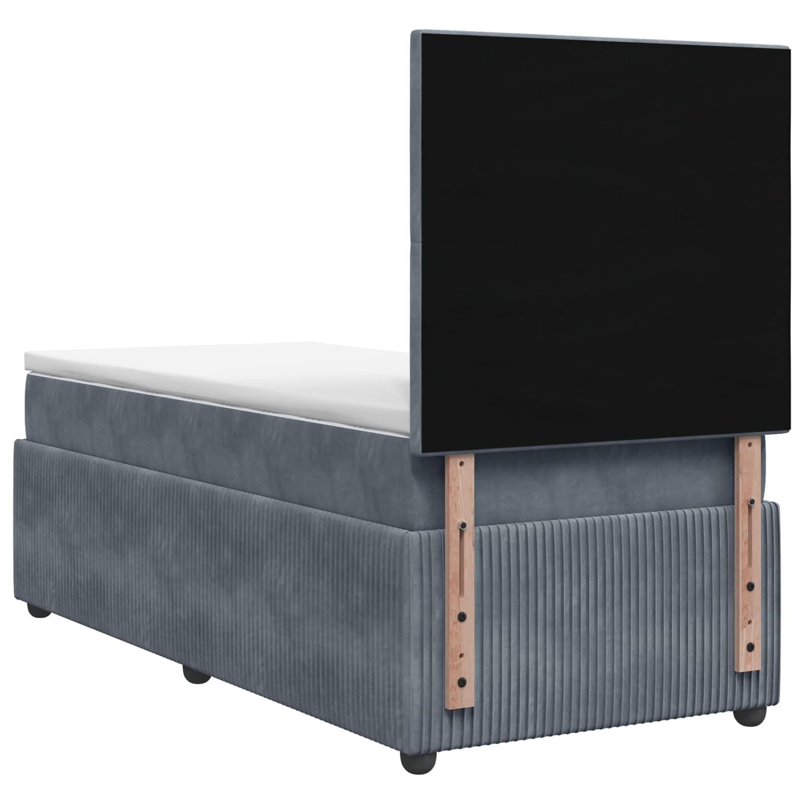Boxspringbett mit Matratze Dunkelgrau 80 x 200 cm Samt