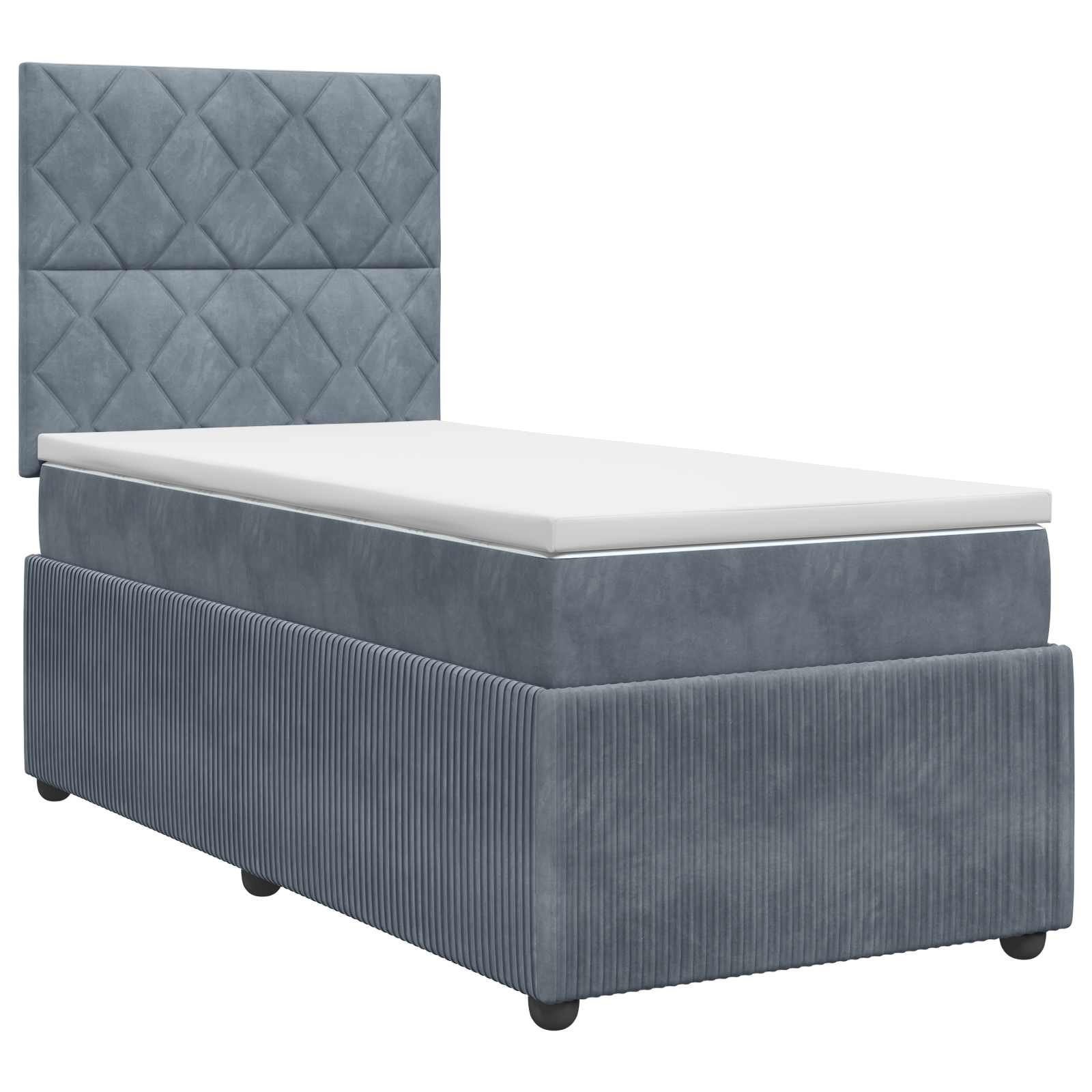 Boxspringbett mit Matratze Dunkelgrau 80 x 200 cm Samt