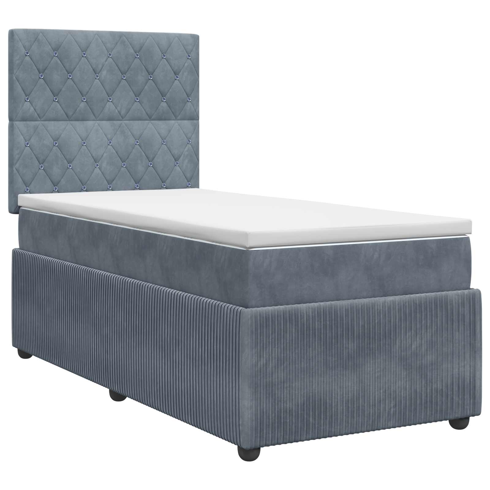 Boxspringbett mit Matratze Dunkelgrau 90 x 190 cm Samt
