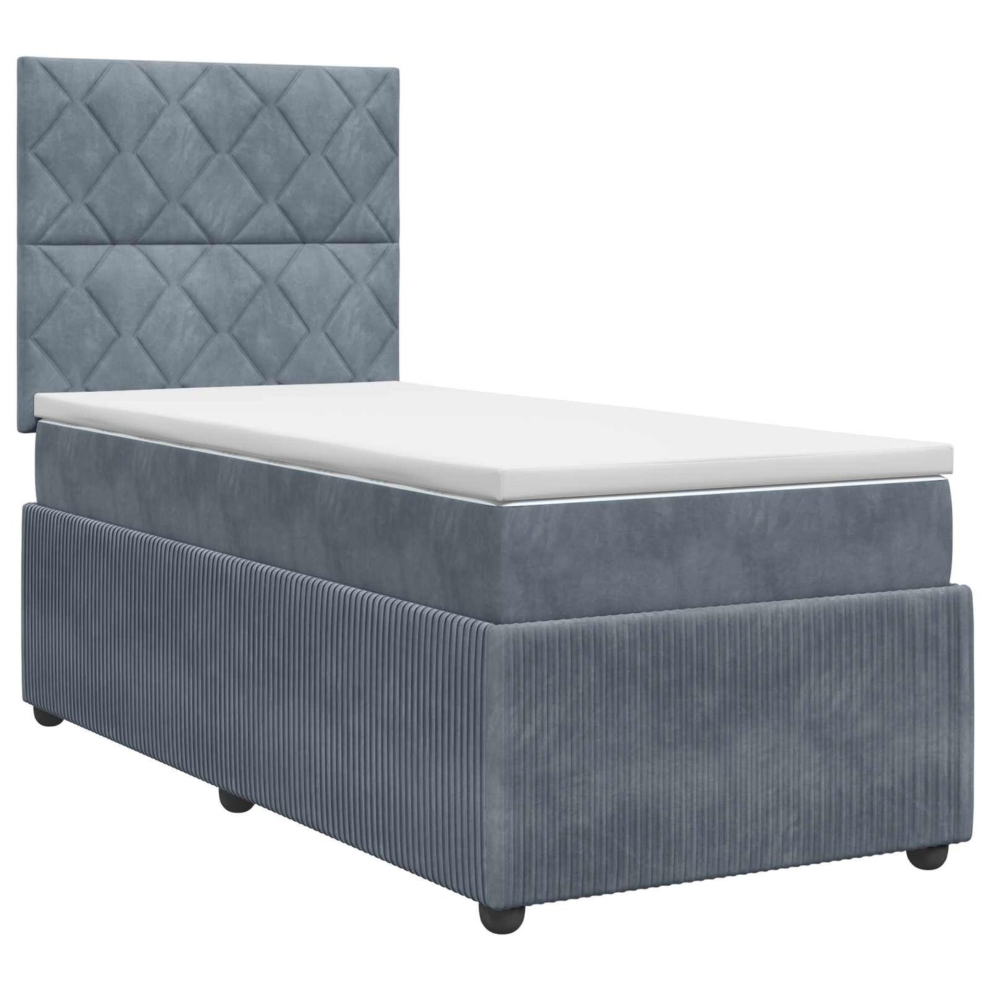 Boxspringbett mit Matratze Dunkelgrau 90 x 200 cm Samt