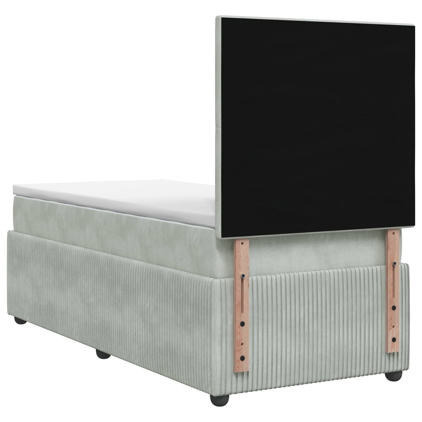 Boxspringbett mit Matratze Hellgrau 100 x 200 cm Samt