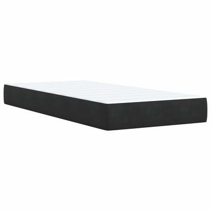 Boxspringbett mit Matratze Schwarz 100 x 200 cm Samt
