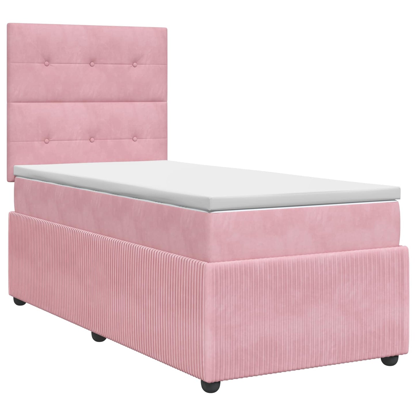 Boxspringbett mit Matratze mit Kopfteil Rosa 100 x 200 cm Samt