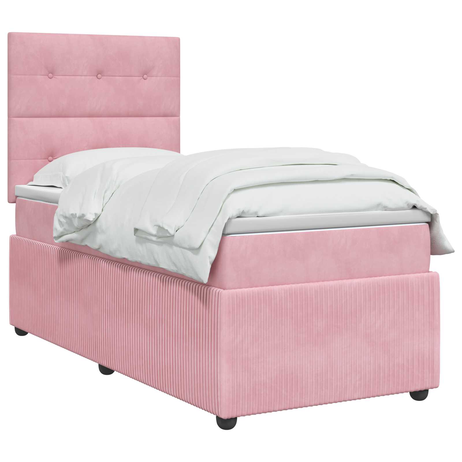Boxspringbett mit Matratze mit Kopfteil Rosa 100 x 200 cm Samt