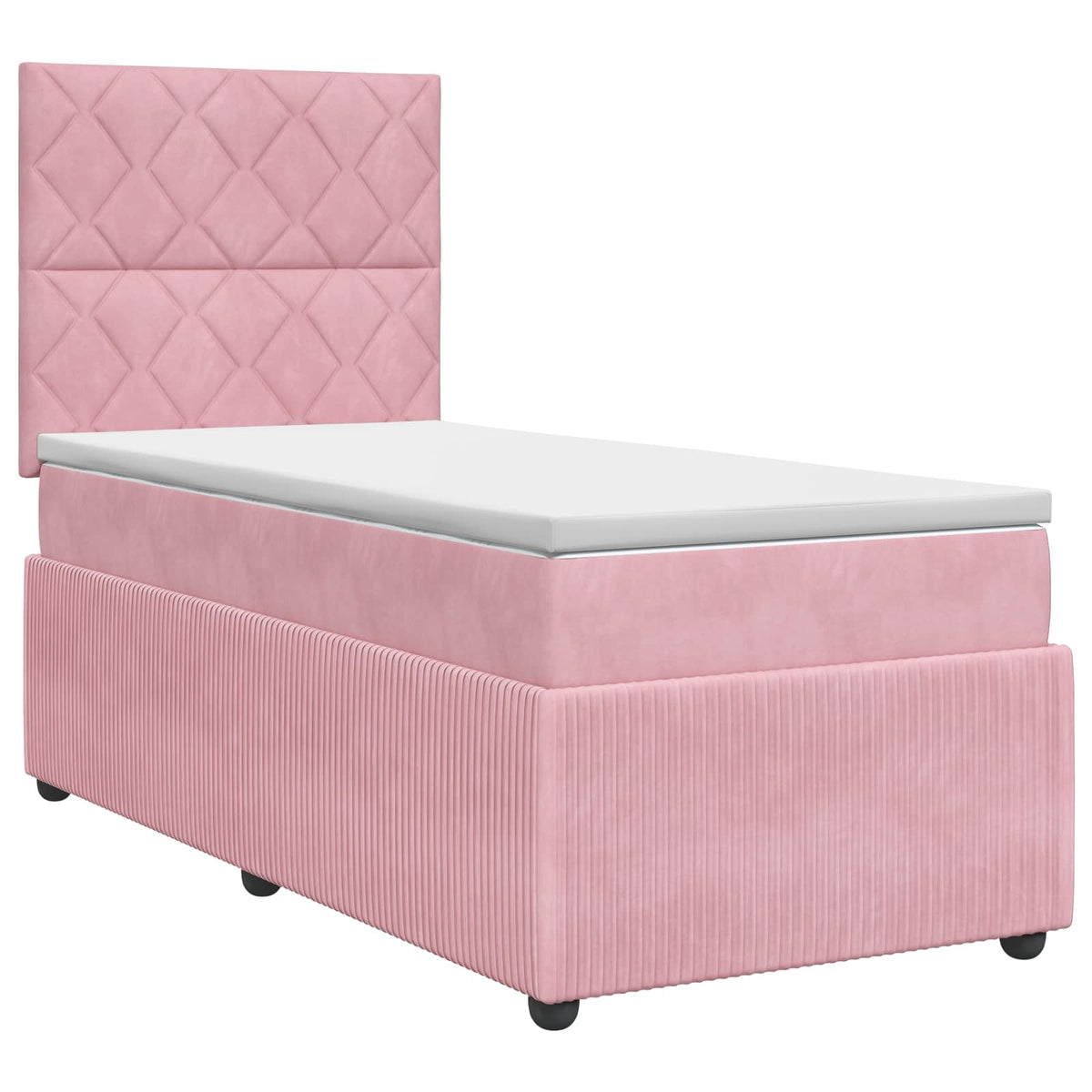 Boxspringbett mit Matratze mit Kopfteil Rosa 100 x 200 cm Samt