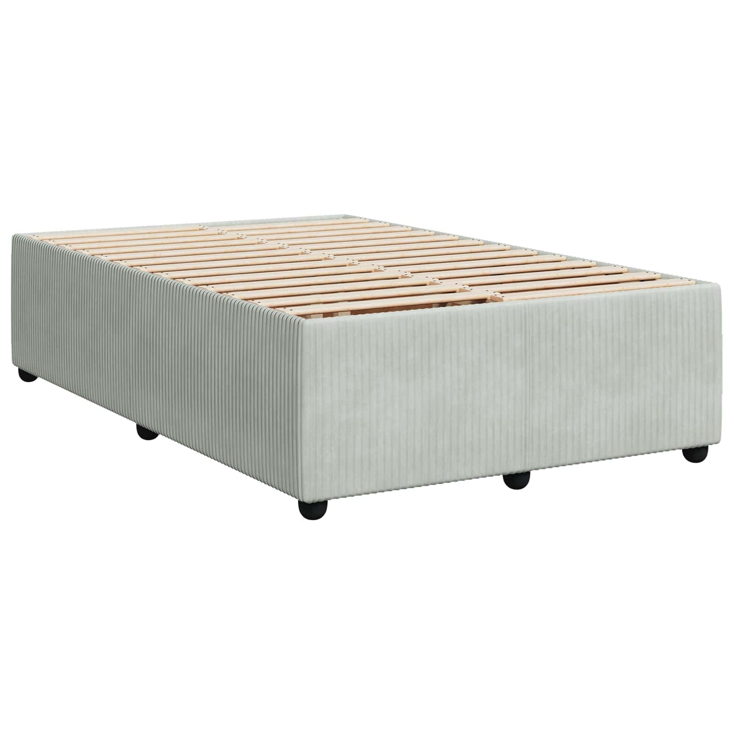 Boxspringbett mit Matratze Hellgrau 120 x 190 cm Samt