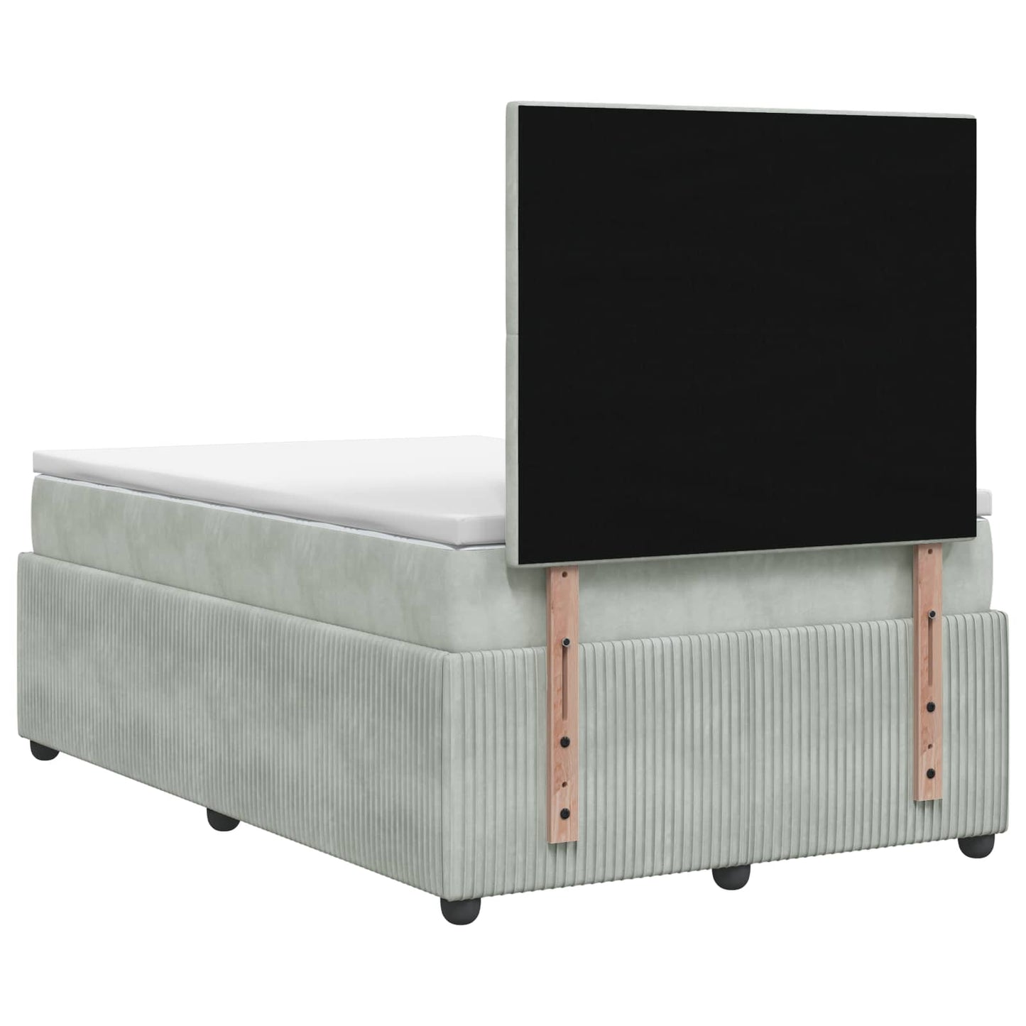 Boxspringbett mit Matratze Hellgrau 120 x 190 cm Samt