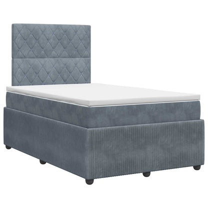 Boxspringbett mit Matratze Dunkelgrau 120 x 190 cm Samt