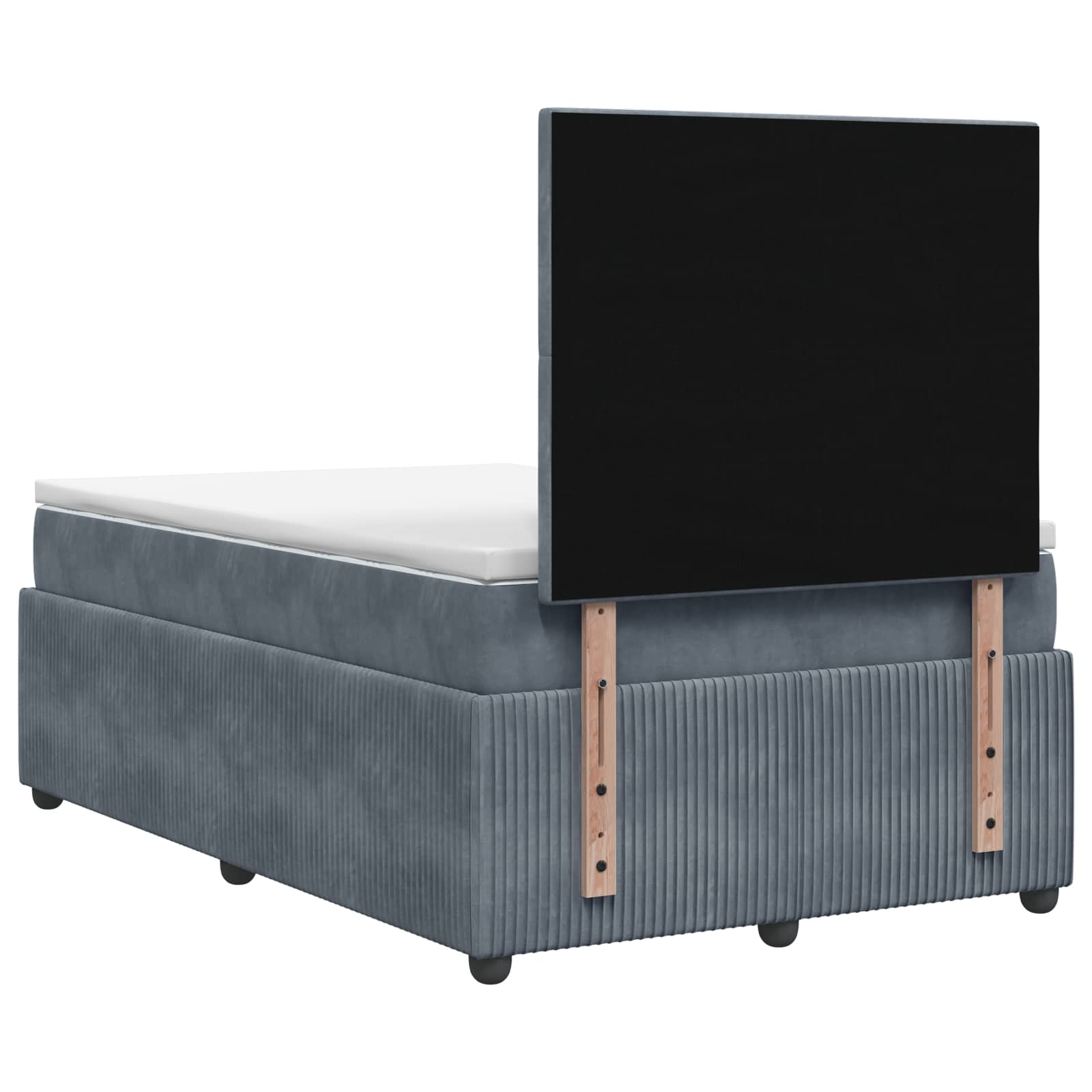 Boxspringbett mit Matratze Dunkelgrau 120 x 190 cm Samt