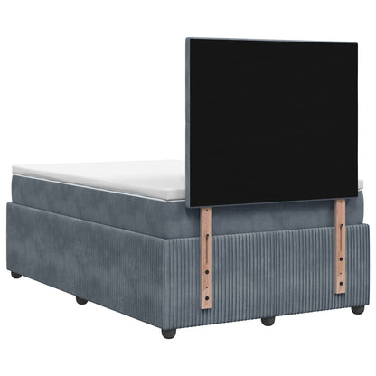 Boxspringbett mit Matratze Dunkelgrau 120 x 190 cm Samt
