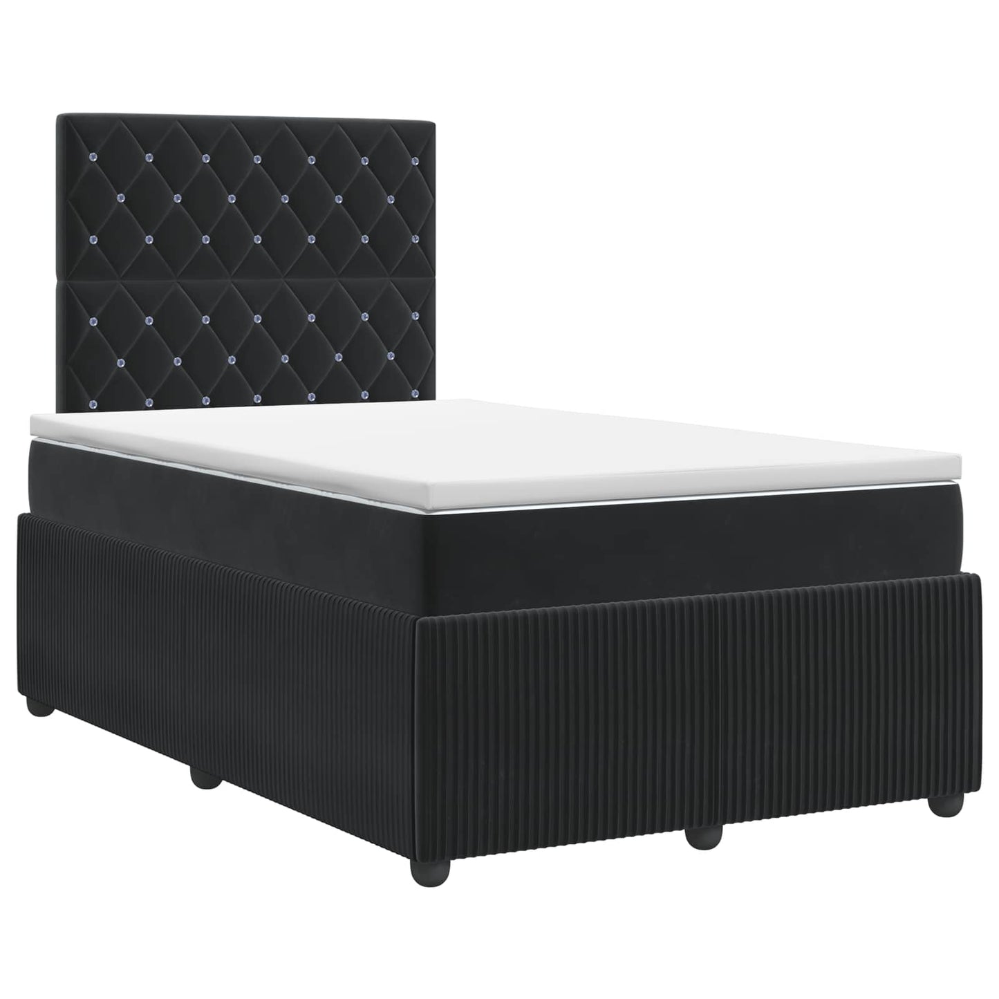 Boxspringbett mit Matratze Schwarz 120 x 190 cm Samt