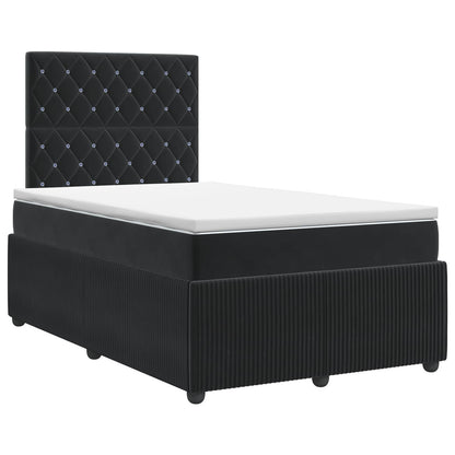 Boxspringbett mit Matratze Schwarz 120 x 190 cm Samt