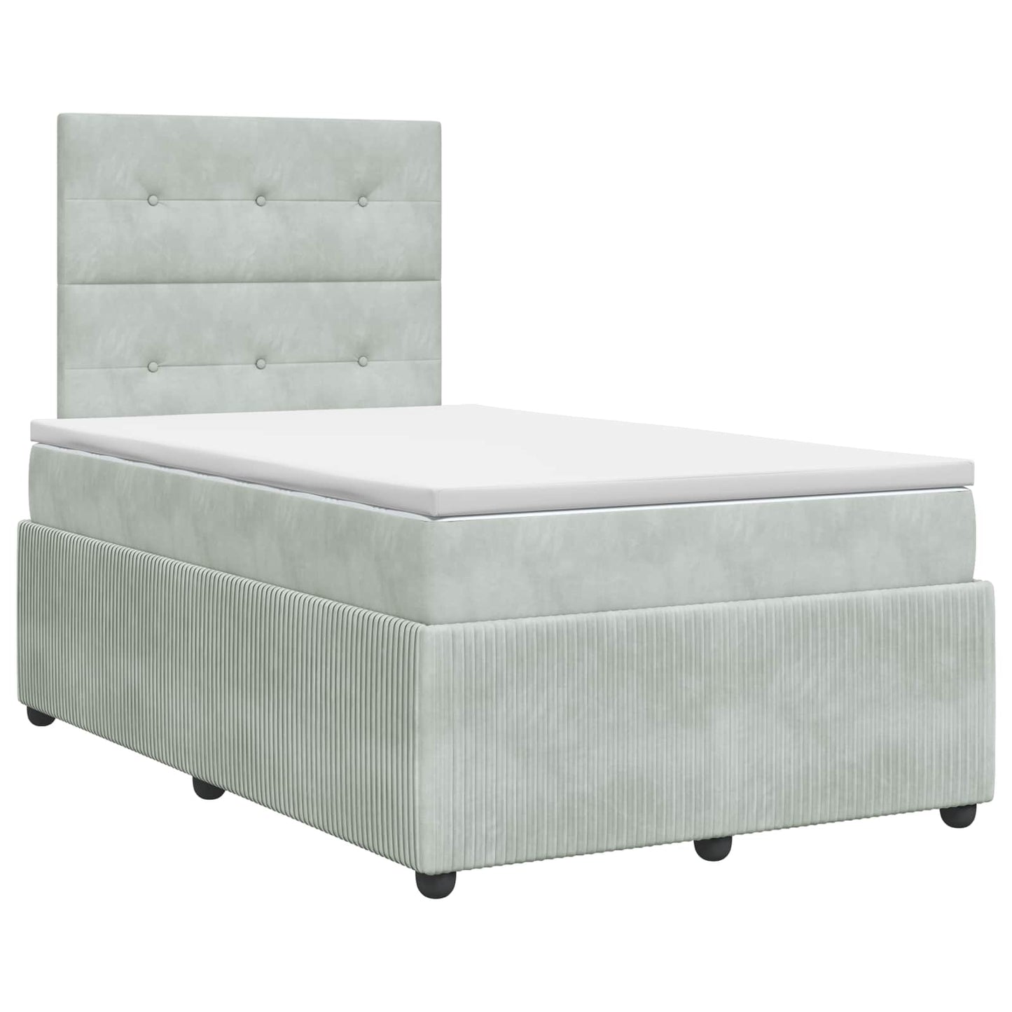 Boxspringbett mit Matratze Hellgrau 120 x 190 cm Samt
