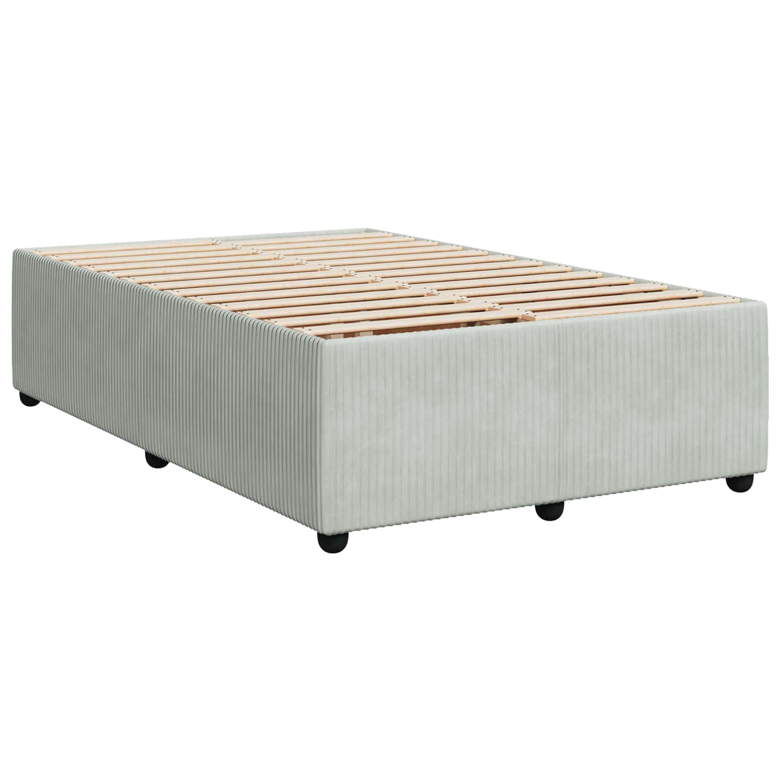 Boxspringbett mit Matratze Hellgrau 120 x 190 cm Samt