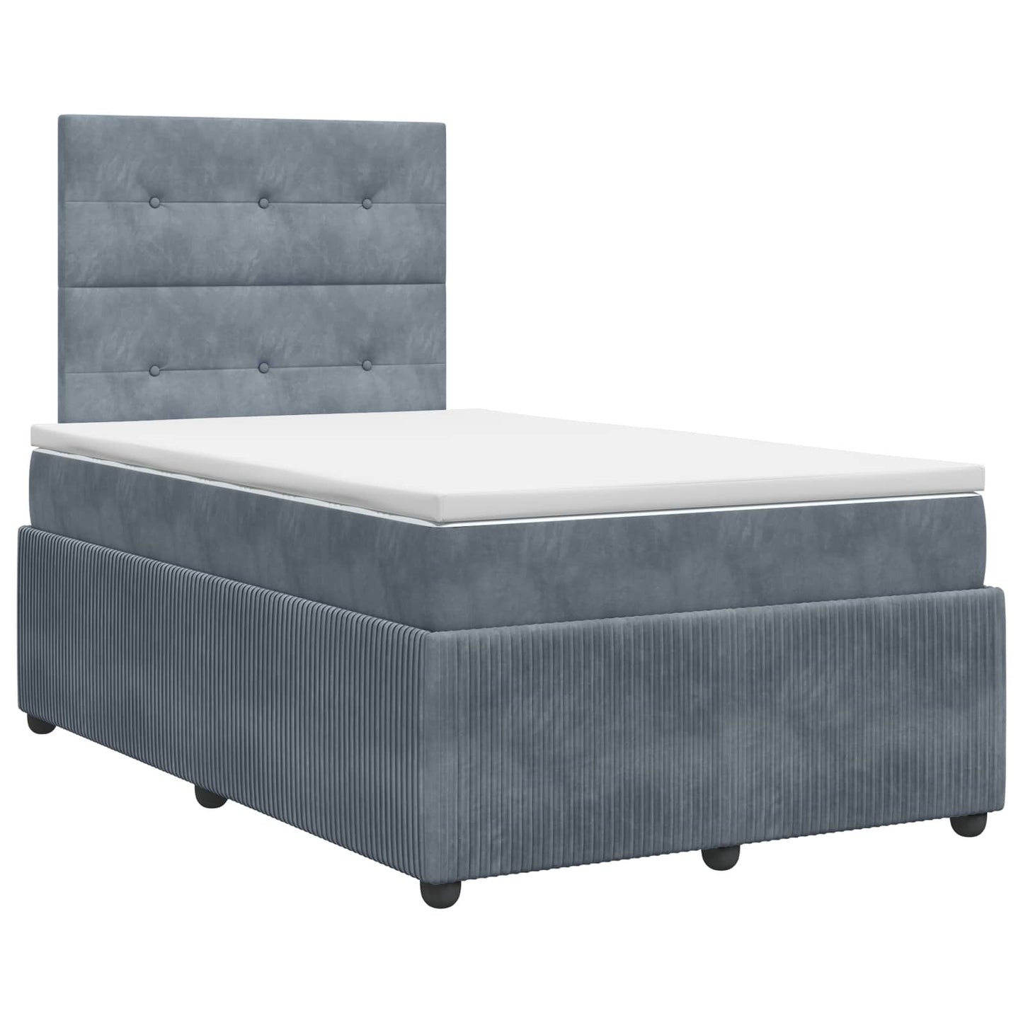 Boxspringbett mit Matratze Dunkelgrau 120 x 190 cm Samt