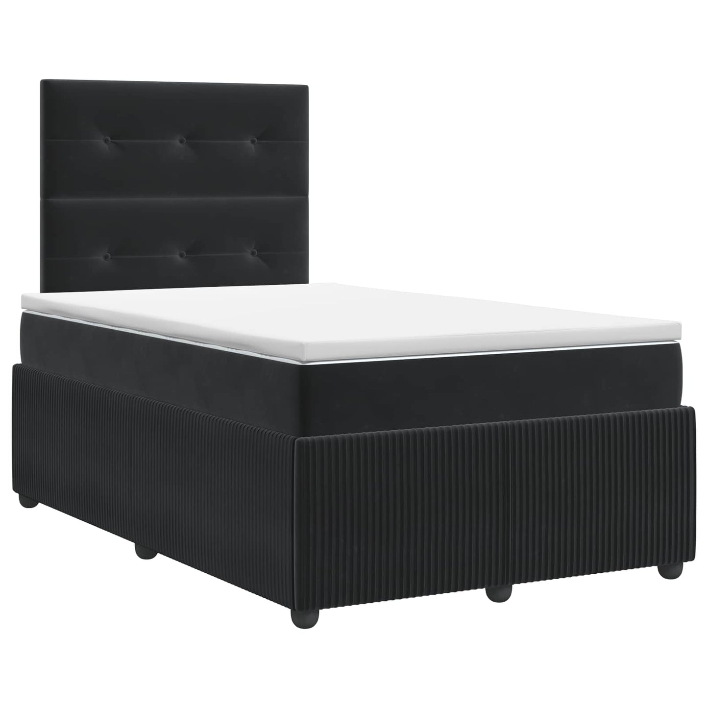 Boxspringbett mit Matratze Schwarz 120 x 190 cm Samt