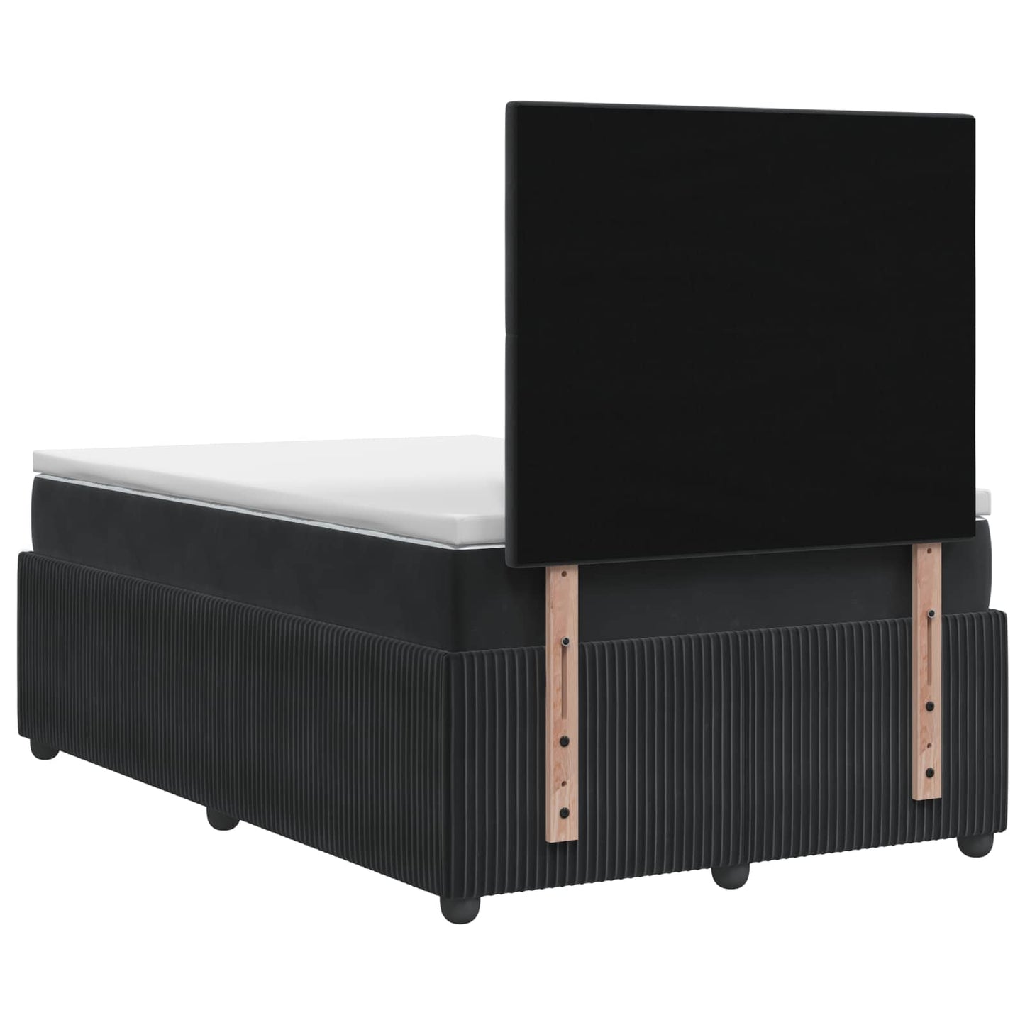 Boxspringbett mit Matratze Schwarz 120 x 190 cm Samt