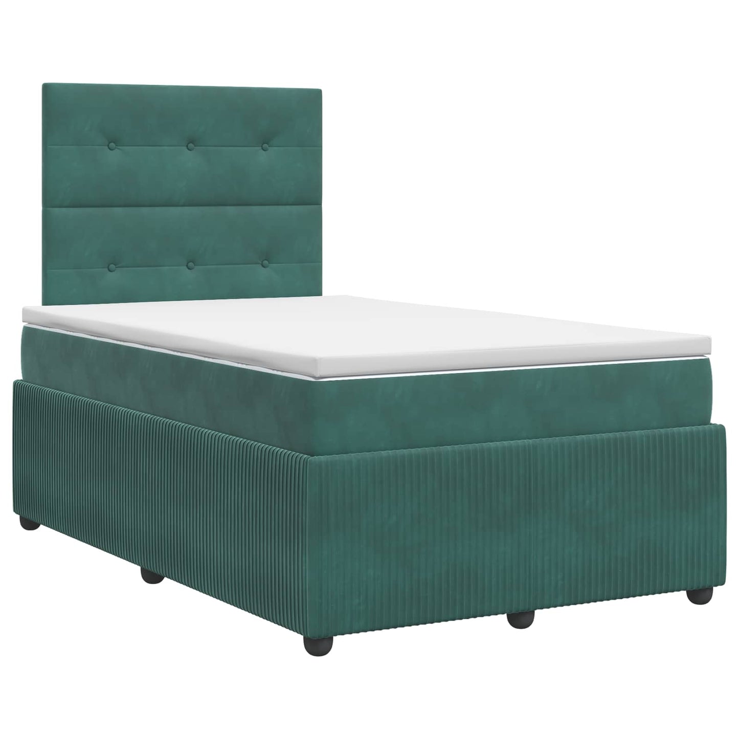 Boxspringbett mit Matratze Dunkelgrün 120 x 190 cm Samt