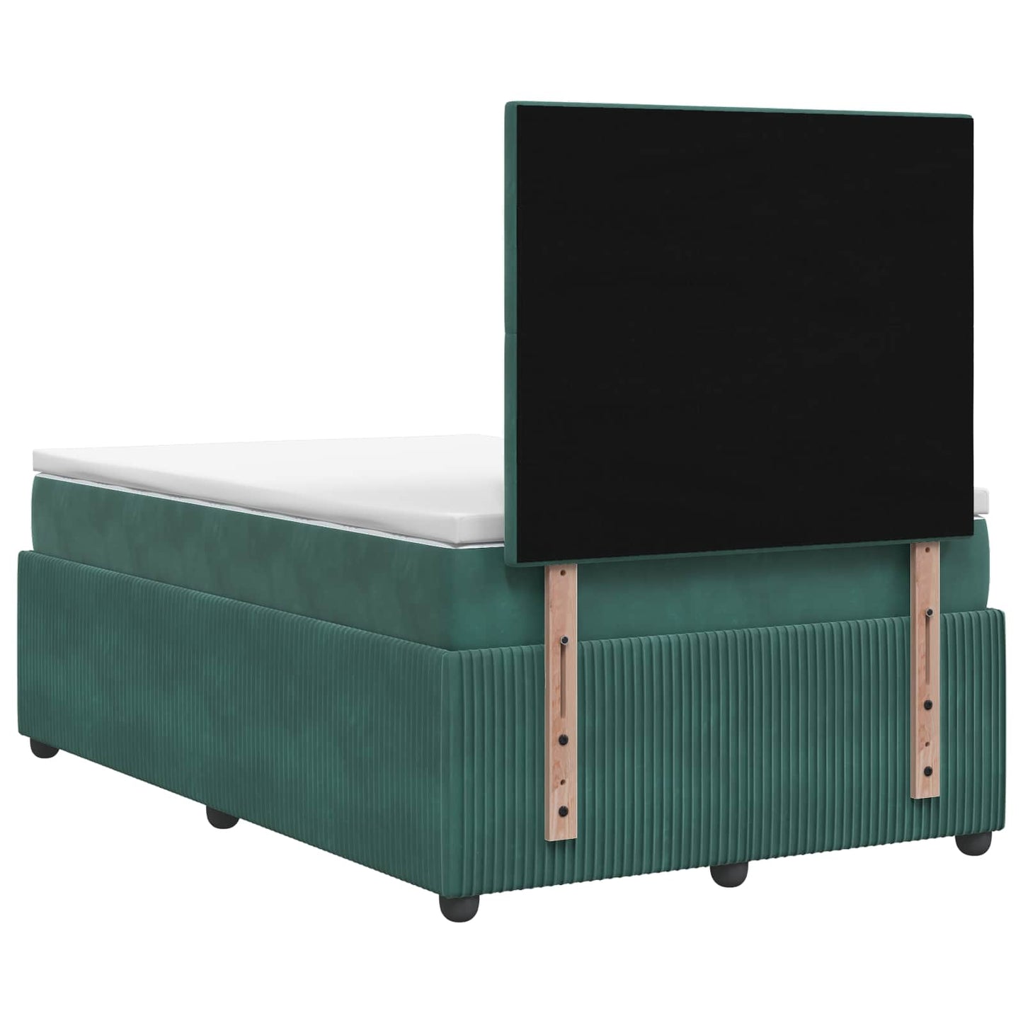 Boxspringbett mit Matratze Dunkelgrün 120 x 190 cm Samt