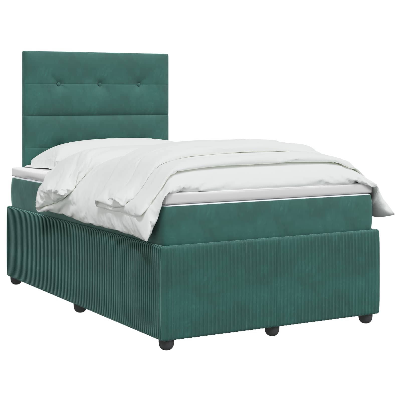 Boxspringbett mit Matratze Dunkelgrün 120 x 190 cm Samt