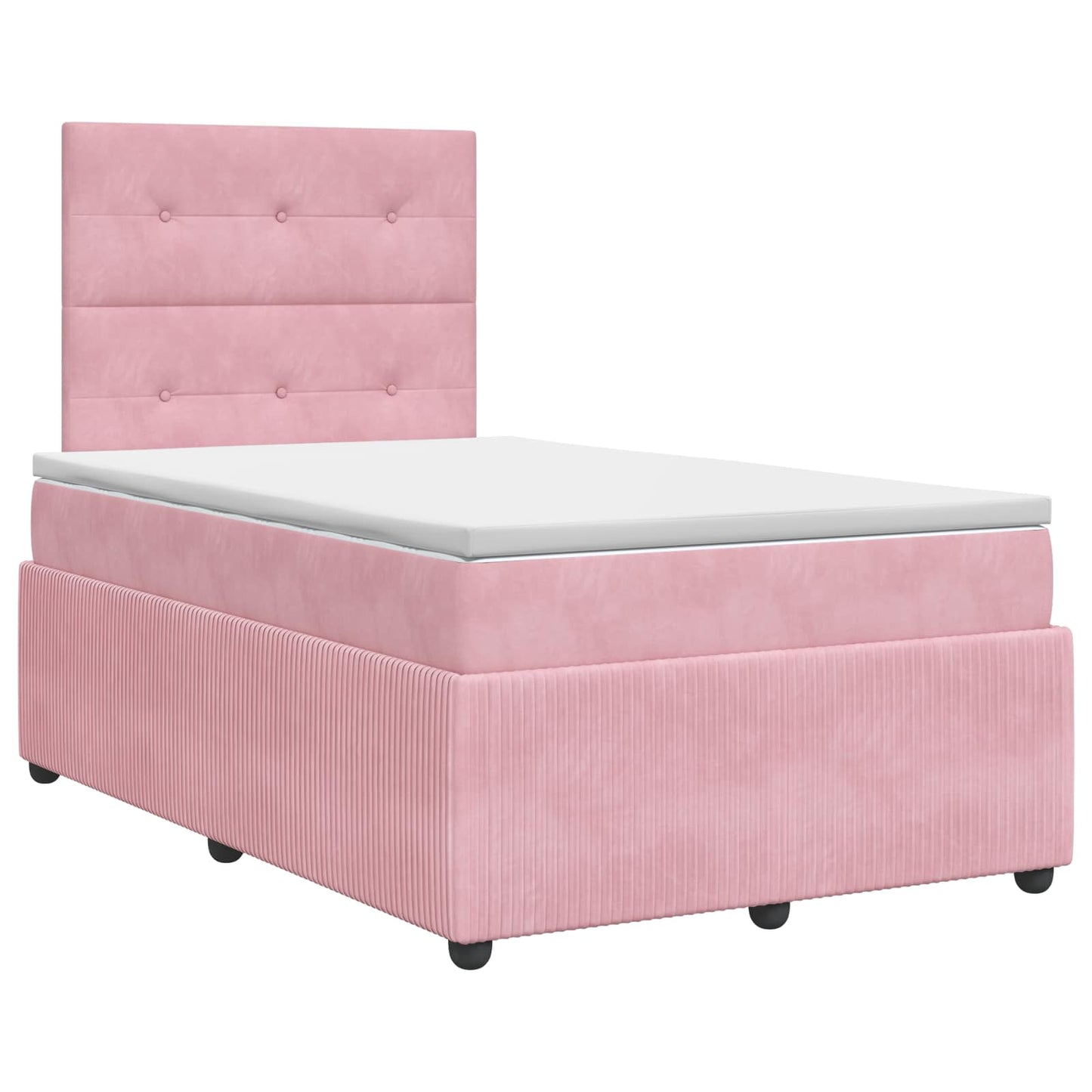 Boxspringbett mit Matratze mit Kopfteil Rosa 120 x 190 cm Samt