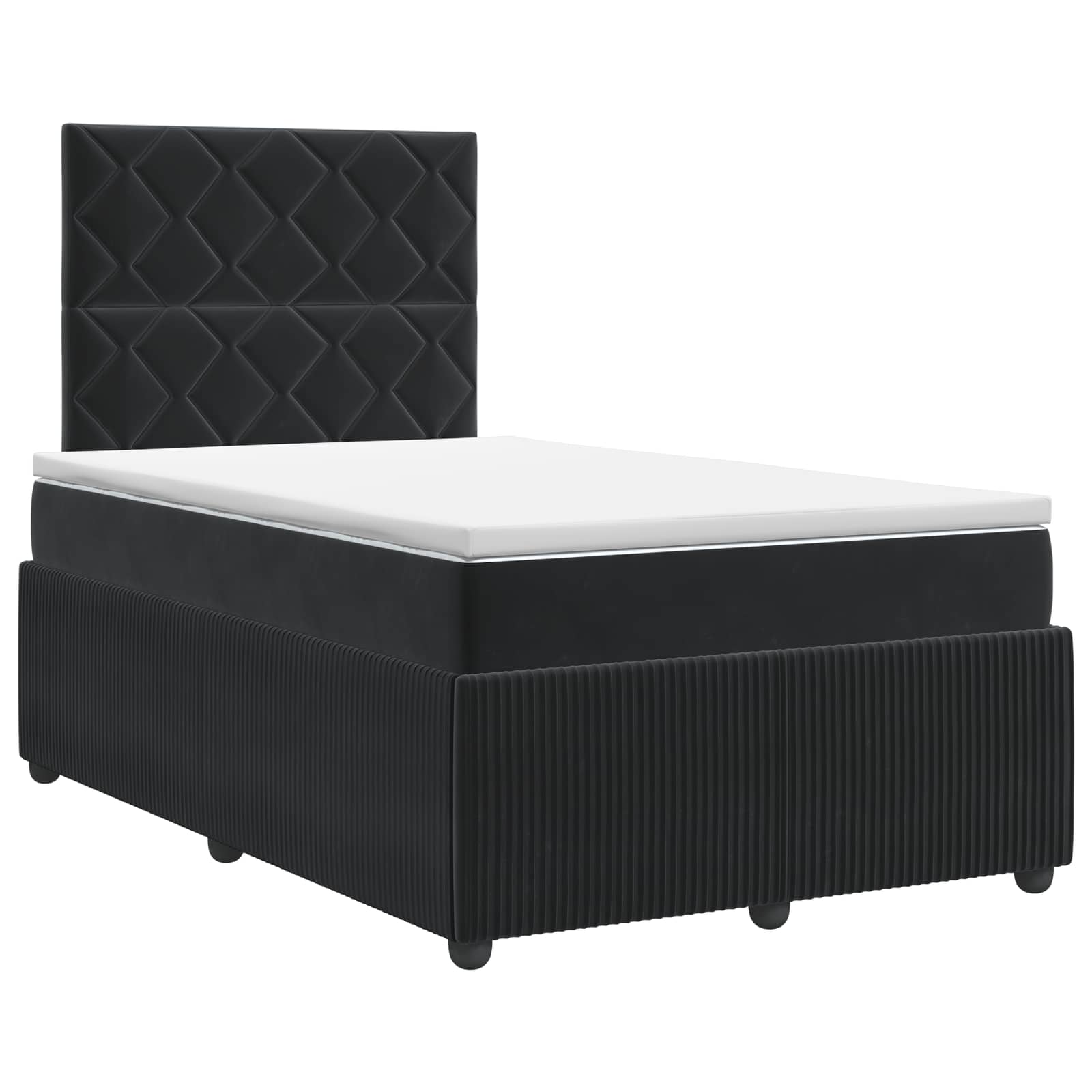 Boxspringbett mit Matratze Schwarz 120 x 190 cm Samt