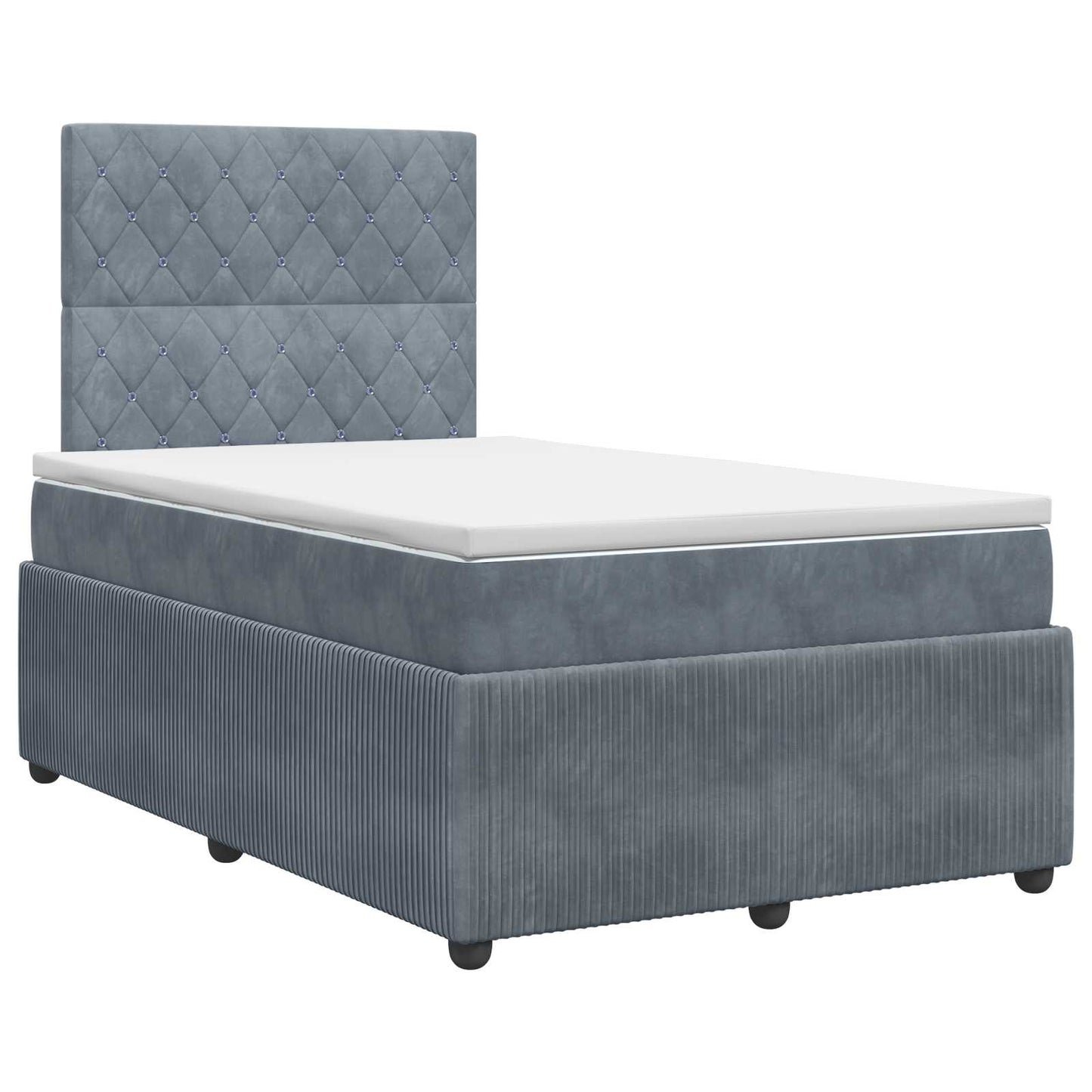 Boxspringbett mit Matratze Dunkelgrau 120 x 200 cm Samt
