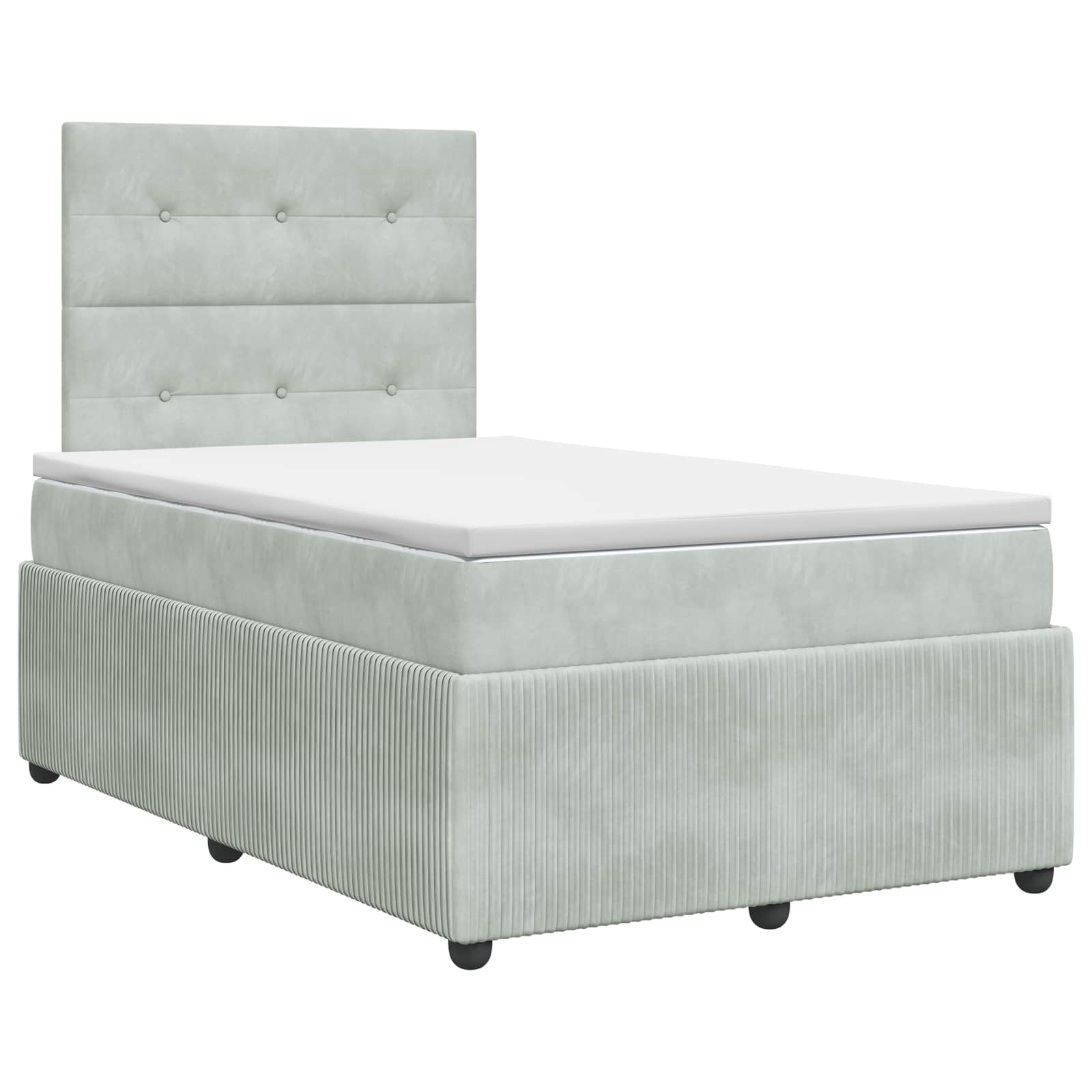 Boxspringbett mit Matratze Hellgrau 120 x 200 cm Samt