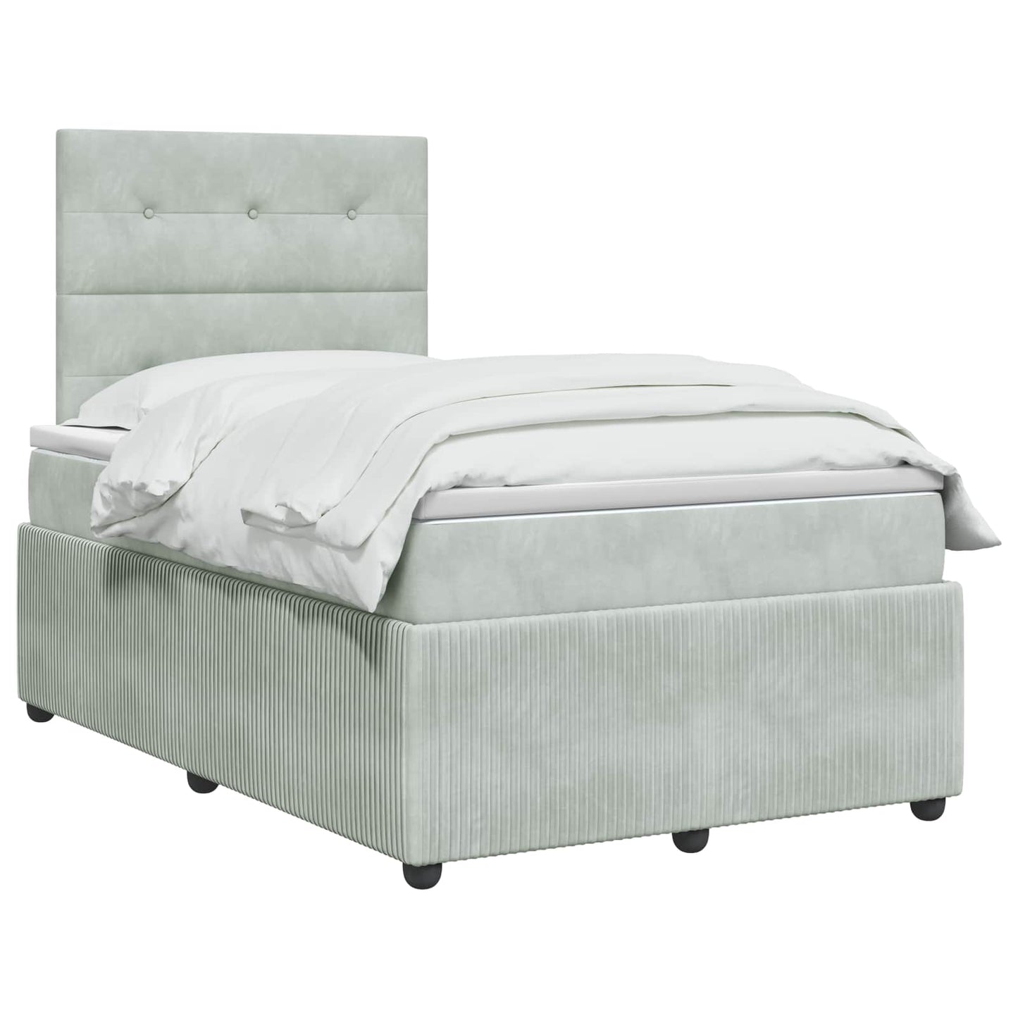 Boxspringbett mit Matratze Hellgrau 120 x 200 cm Samt