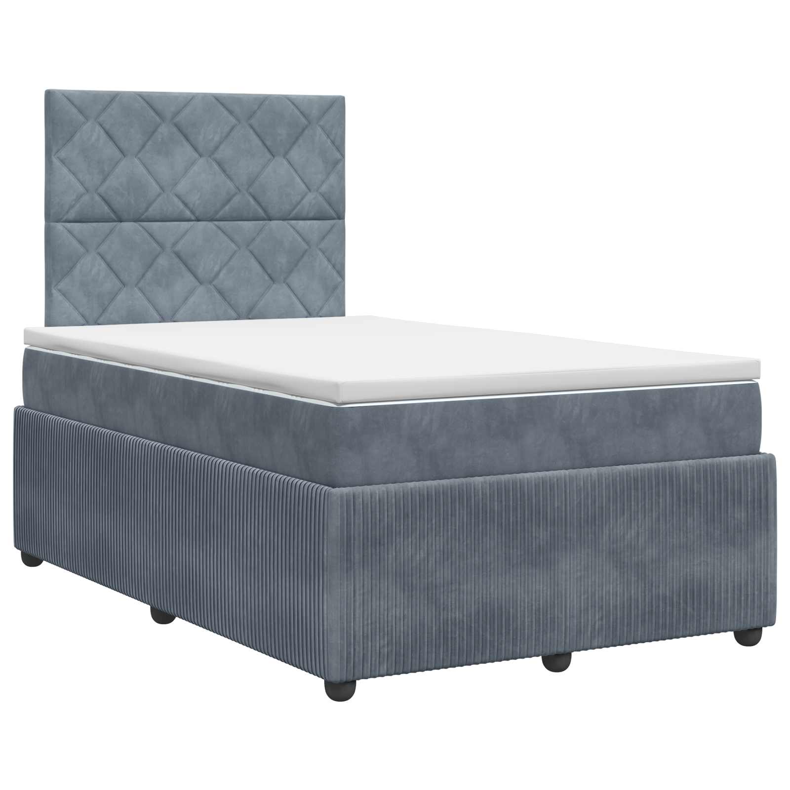 Boxspringbett mit Matratze Dunkelgrau 120 x 200 cm Samt