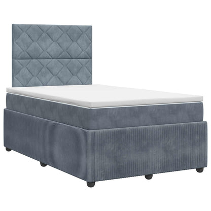 Boxspringbett mit Matratze Dunkelgrau 120 x 200 cm Samt