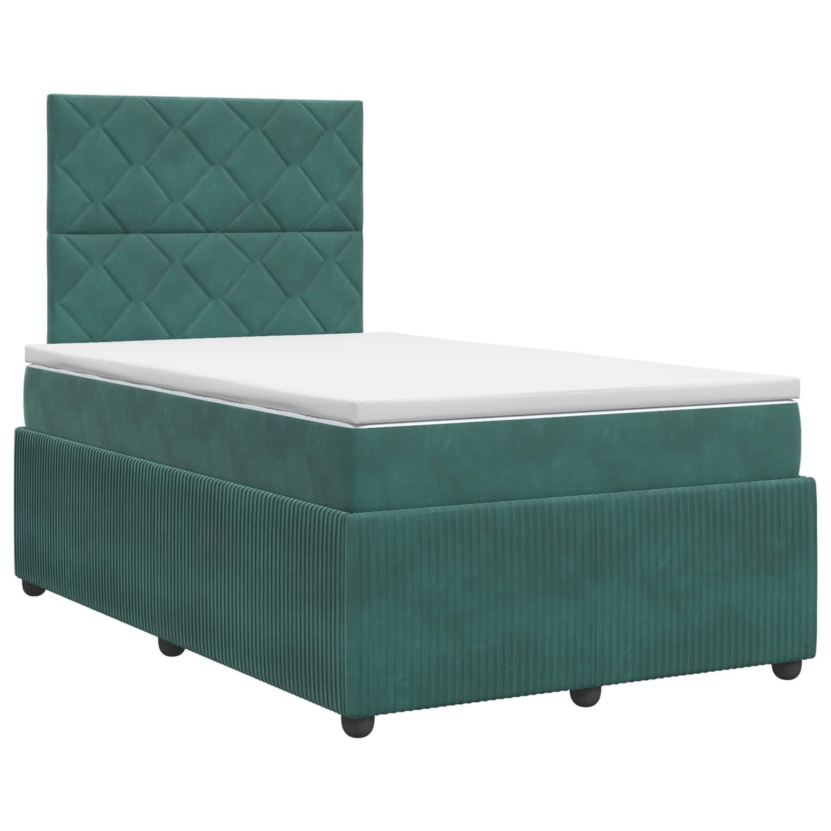 Boxspringbett mit Matratze Dunkelgrün 120 x 200 cm Samt