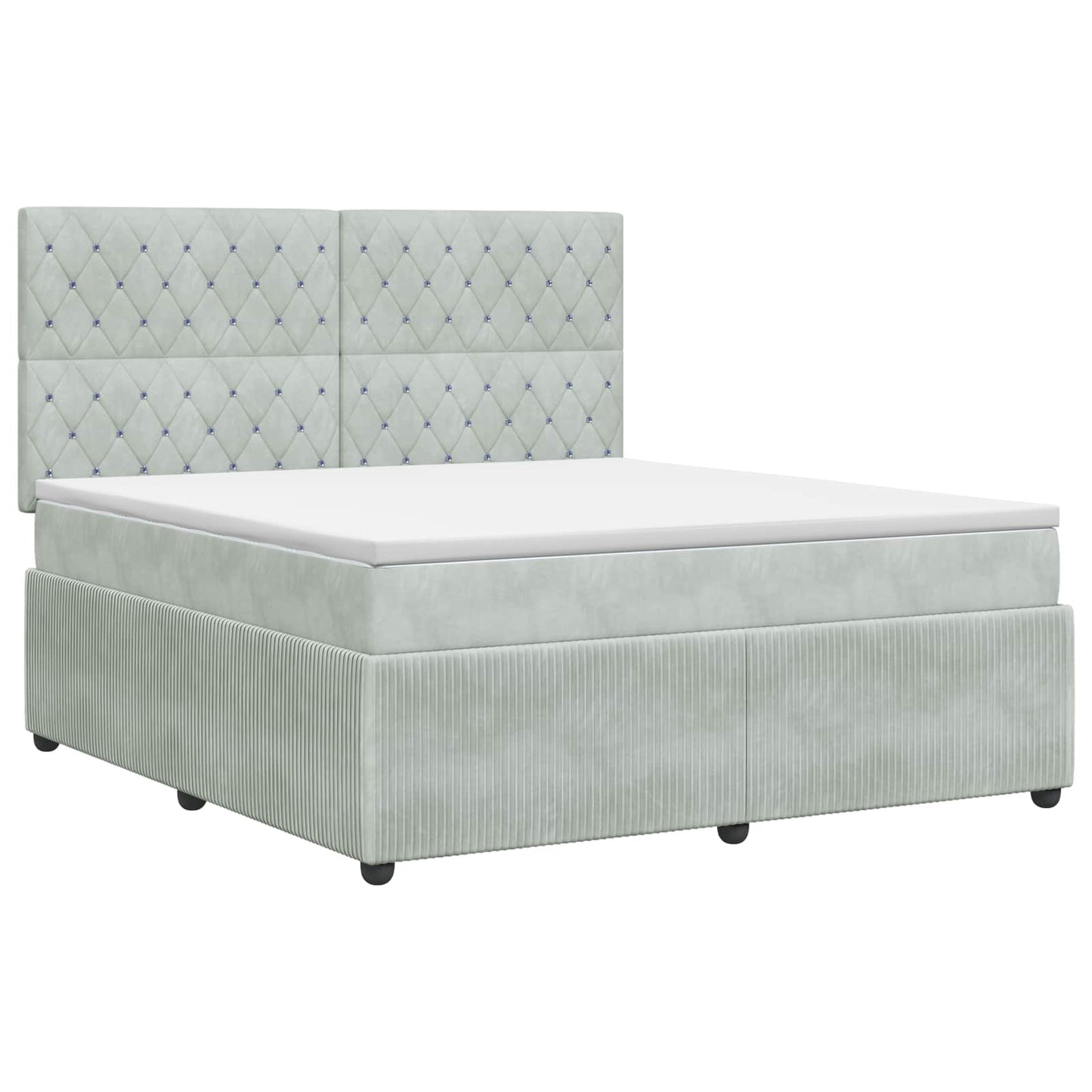 Boxspringbett mit Matratze Hellgrau 140 x 190 cm Samt